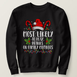 家族の遊クリスマスにおざおざになる可能性が高い スウェットシャツ