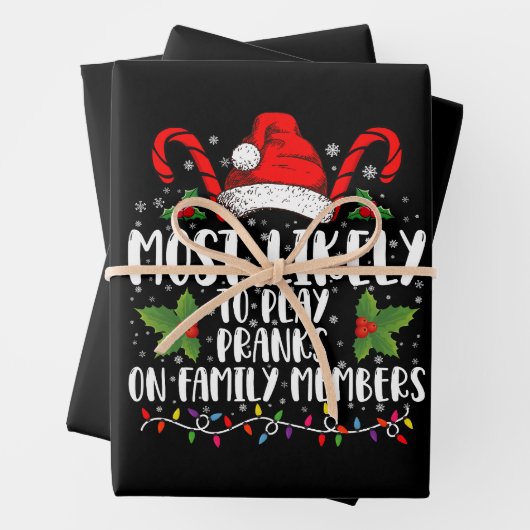 家族の遊クリスマスにおざおざになる可能性が高い ラッピングペーパーシート (インサイチュ)