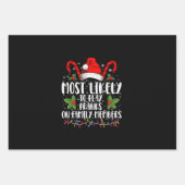 家族の遊クリスマスにおざおざになる可能性が高い ラッピングペーパーシート (正面)