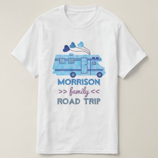 家族の遠征の休暇のキャンピングカーRV Motorhomeの名前 Tシャツ (デザイン正面)