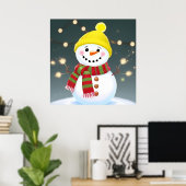 家族の部屋のためのフェスティブスノーマンクリスマス装飾 ポスター (ホームオフィス)