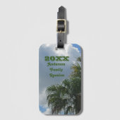 家族の集まり懇親会バケーションキープサケ ラゲッジタグ (正面縦)