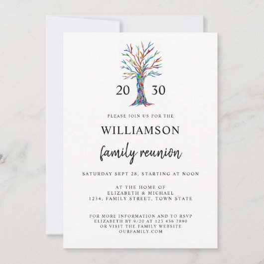 家族の集まり 招待状 (正面)