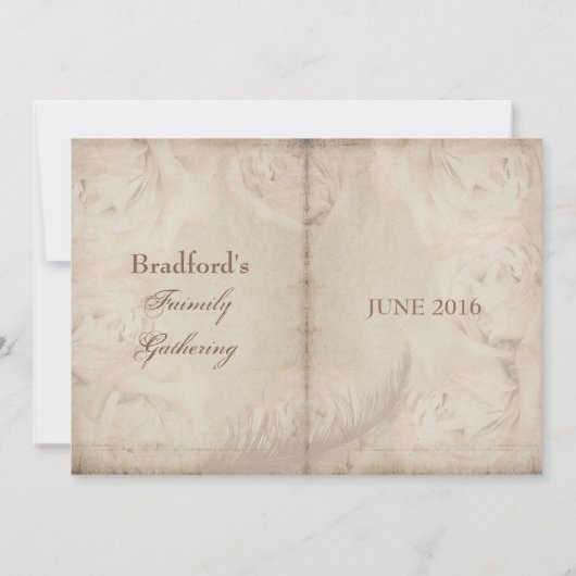 家族の集まり – 招待状-ヴィンテージフローラ 招待状 (裏面)