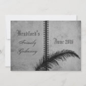 家族の集まり – 招待状 – 本 – グレー (裏面)