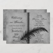 家族の集まり – 招待状 – 本 – グレー (正面/裏面)