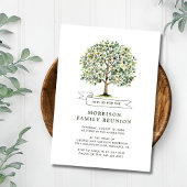 家族の集まり 水彩画の木 家族一緒に 招待状