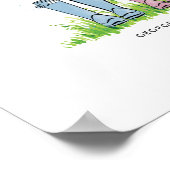 家族の雨靴パーソナライズされたギフトエレガント ポスター (角)