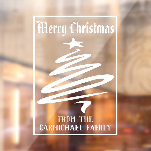 家族の飾り付けからクリスマスを楽しむ ウィンドウサイン (シート2)