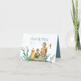 家族の魚釣り旅行：男の子の1歳の誕生日 サンキューカード