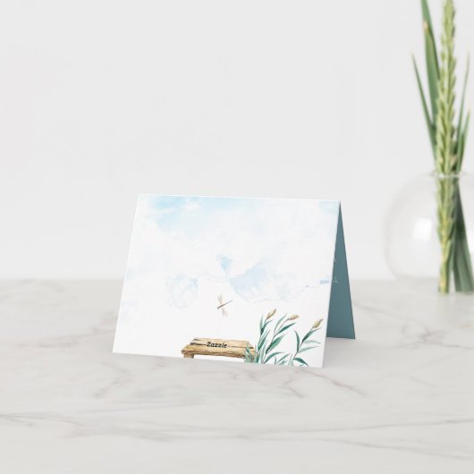 家族の魚釣り旅行：男の子の1歳の誕生日 サンキューカード (裏面)