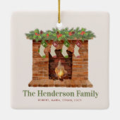 家族の4つのストッキングクリスマス セラミックオーナメント (裏面)