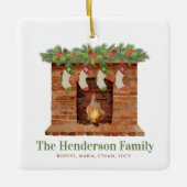 家族の4つのストッキングクリスマス セラミックオーナメント (正面)