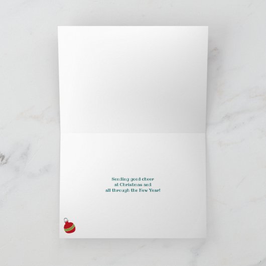 家族の4フェスティバルキツネパーソナライズされたクリスマス シーズンカード (内部)