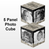 家族の4枚の画像を追加 ラスティックグレー ブラック 写真 フォトキューブ