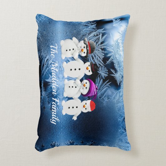家族の4雪だるまアクセント枕 アクセントクッション (正面(垂直))