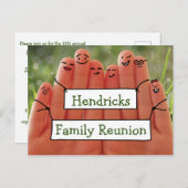 家族のfingureの懇親会のデザイン インビテーションポストカード (正面/裏面)