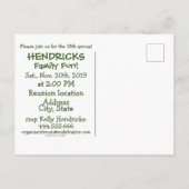 家族のfingureの懇親会のデザイン インビテーションポストカード (裏面)