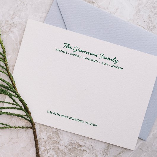 家族のNOTECARDSカード名アドレスハンターグリーン ノートカード