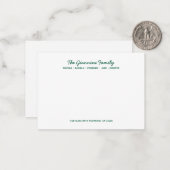 家族のNOTECARDSカード名アドレスハンターグリーン ノートカード (正面/裏面インサイチュ)