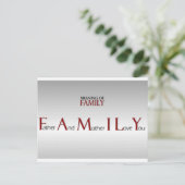 家族はがきの感動的意味 ポストカード (スタンド正面)