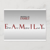 家族はがきの感動的意味 ポストカード (正面)