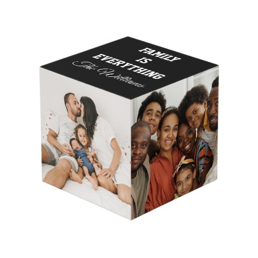 家族はカスタムすべて家族の写真と名前C フォトキューブ (正面アングル)