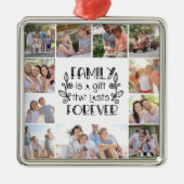 家族はギフト10フォトコラージュ メタルオーナメント (正面)