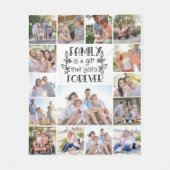 家族はギフト15フォトコラージュ フリースブランケット (正面)