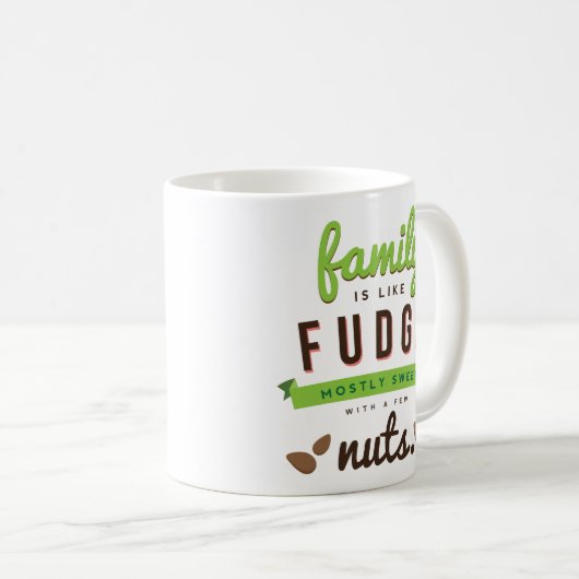 家族はファッジおもしろい引用文 コーヒーマグカップ (正面右)