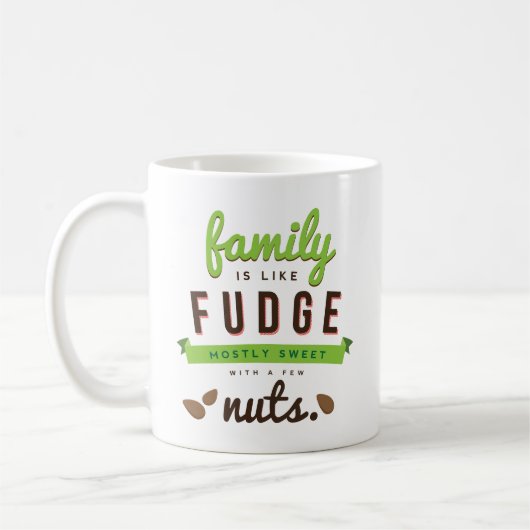 家族はファッジおもしろい引用文 コーヒーマグカップ (左)