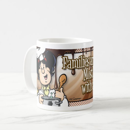 家族はファッジのようです コーヒーマグカップ (正面左)
