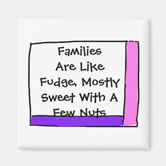 家族はファッジのようなものだ マグネット (正面)