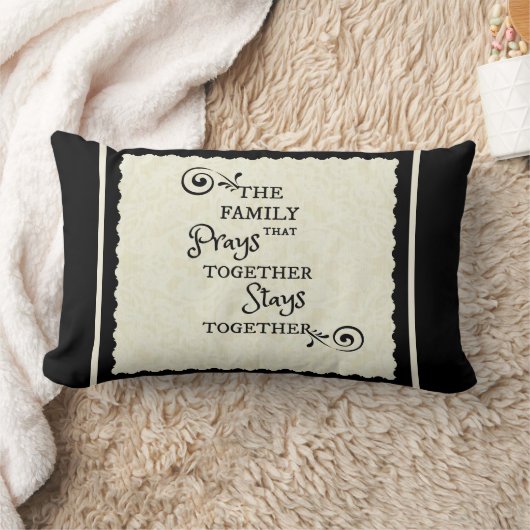 家族は一緒に一緒にとどまります原稿の引用文を祈ります ランバークッション (ブランケット)