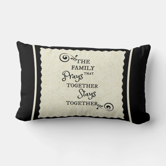家族は一緒に一緒にとどまります原稿の引用文を祈ります ランバークッション (裏面)