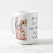 家族は世界をより安全な写真コラージュのスクリプトにする コーヒーマグカップ (正面左)