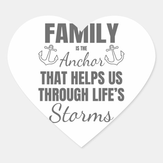 家族は人生の嵐のいかりを通して家族である ハートシール (正面)