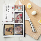 家族は全てカスタムのコラージュテンプレート キッチンタオル (四つ折り)