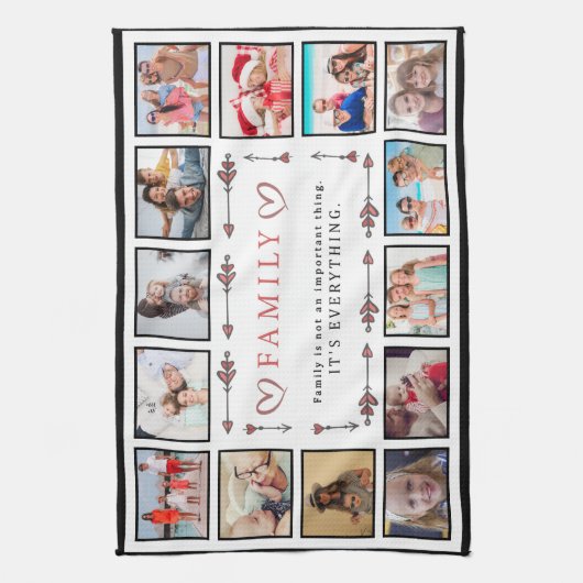 家族は全てカスタムのコラージュテンプレート キッチンタオル (縦)