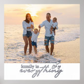 家族は全て写真モダンタイポグラフィ 箔ポスター (正面)