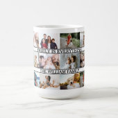 家族は全て名前をカスタムする12 Photo Collage コーヒーマグカップ (中央)