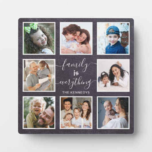 家族は全て引用文Chalkboard 8写真 フォトプラーク (正面)