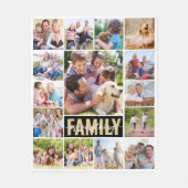 家族は全て15写真 フリースブランケット (正面)