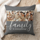 家族は全て3 Photo Collage Gray クッション (ブランケット)