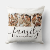 家族は全て3 Photo Collage White クッション (正面)