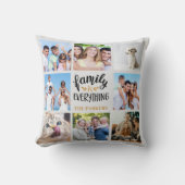 「家族は全て」写真パーソナライズされたコラージュ クッション (正面)