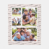 家族は写真のコラージュ フリースブランケット (正面)