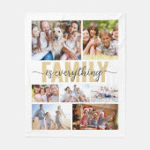 家族は写真のコラージュ フリースブランケット (正面)