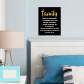 家族は常に血のタイポグラフィ黒金ゴールド 箔ポスター (インサイチュ (寝室))