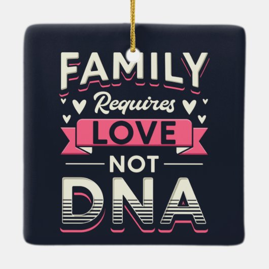家族は愛ではなくDNAの採用を必要とする セラミックオーナメント (裏面)